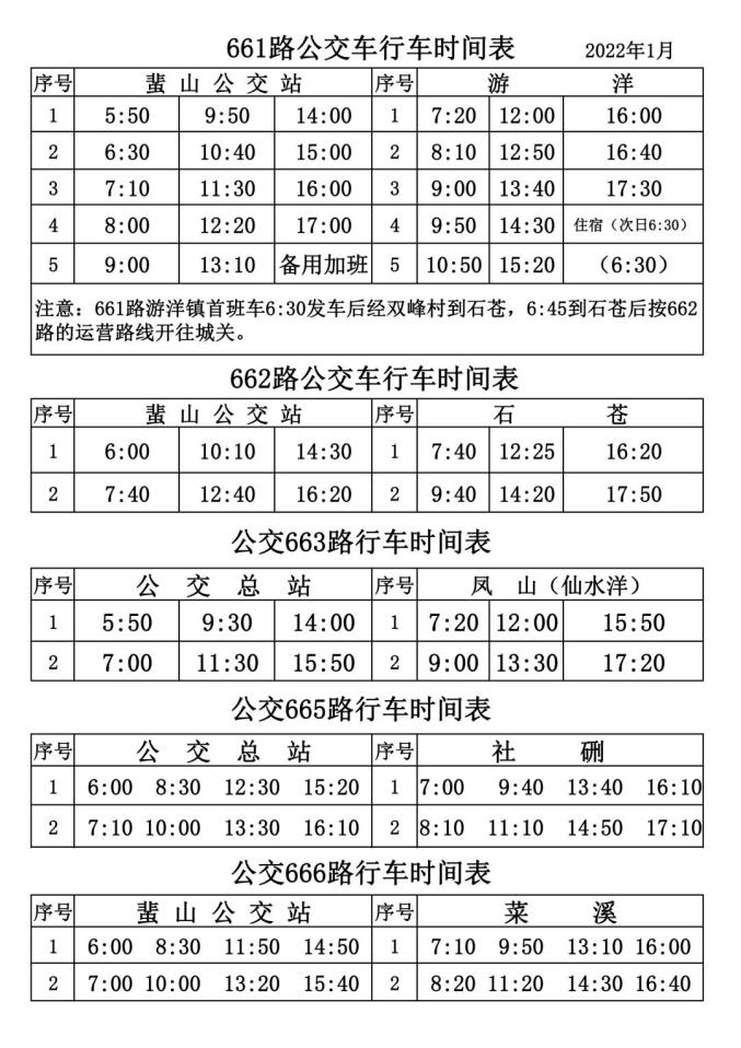 增加班次调整时刻表解除管制仙游公交最新变化