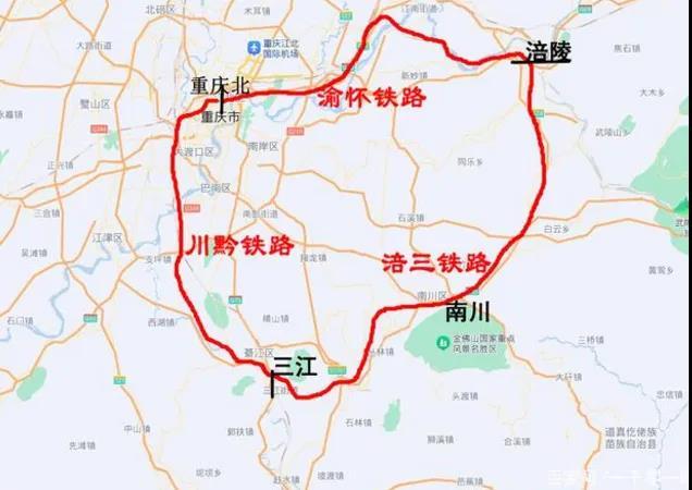 線路串聯兩江新區,江北區,長壽區,涪陵區,南川區,萬盛經開區,綦江區