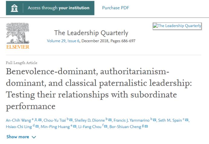 dominant, authoritarianism-dominant, and classical paternalistic