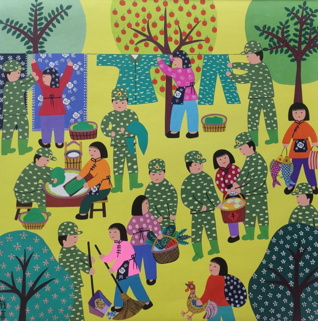 一幅幅双拥农民画一幕幕军民鱼水情