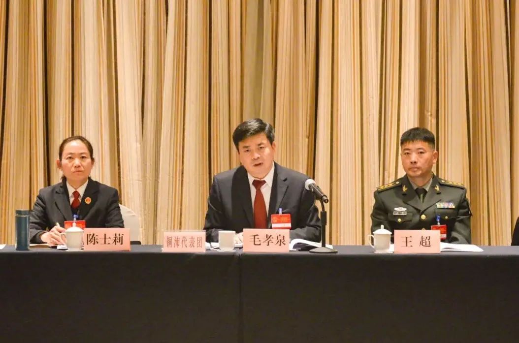 共商良策同话发展区长毛孝泉深入各团组参加讨论