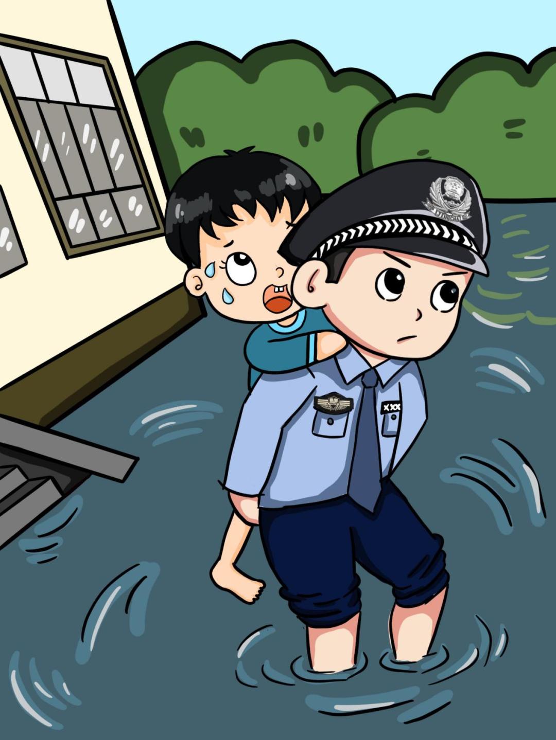 为群众办实事漫画致敬警察节