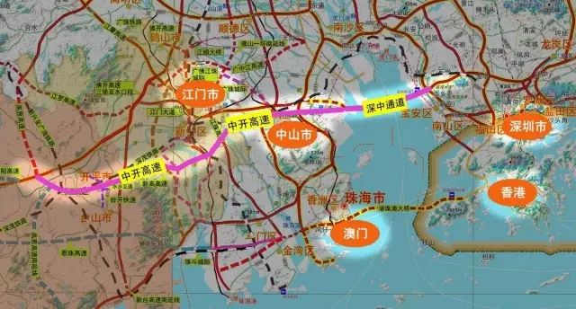 中开高速线路图江门图片