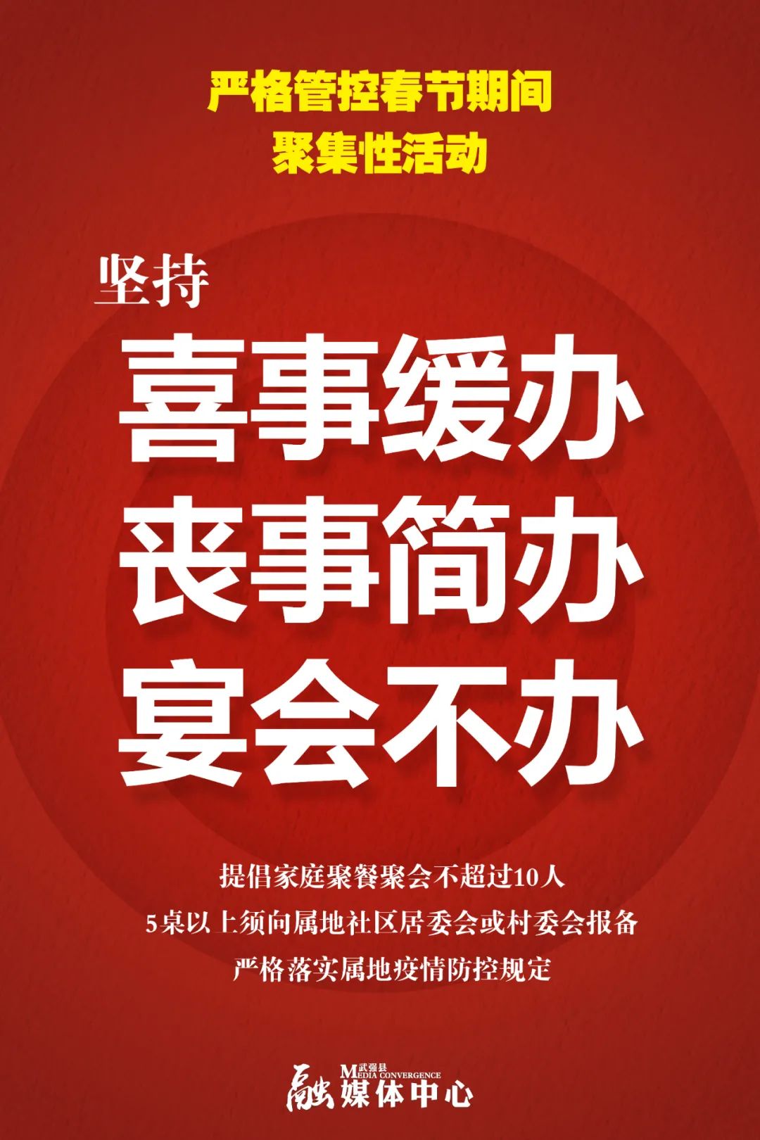 海报丨严格管控春节期间聚集性活动