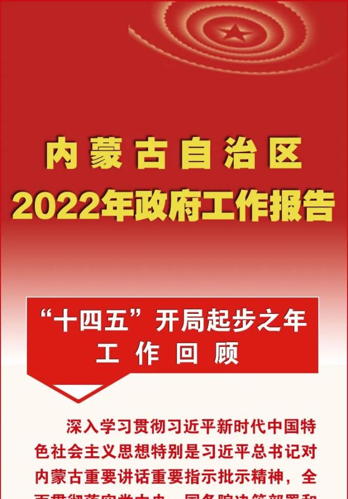 内蒙古两会内蒙古自治区2022年政府工作报告