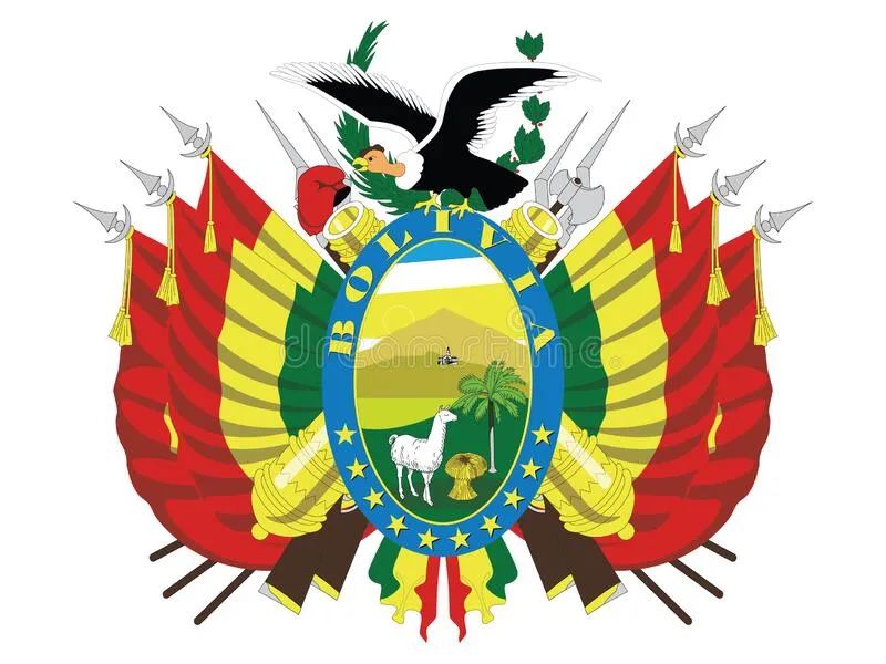 玻利维亚国徽羊驼头上的鲜艳颜色有什么含义?