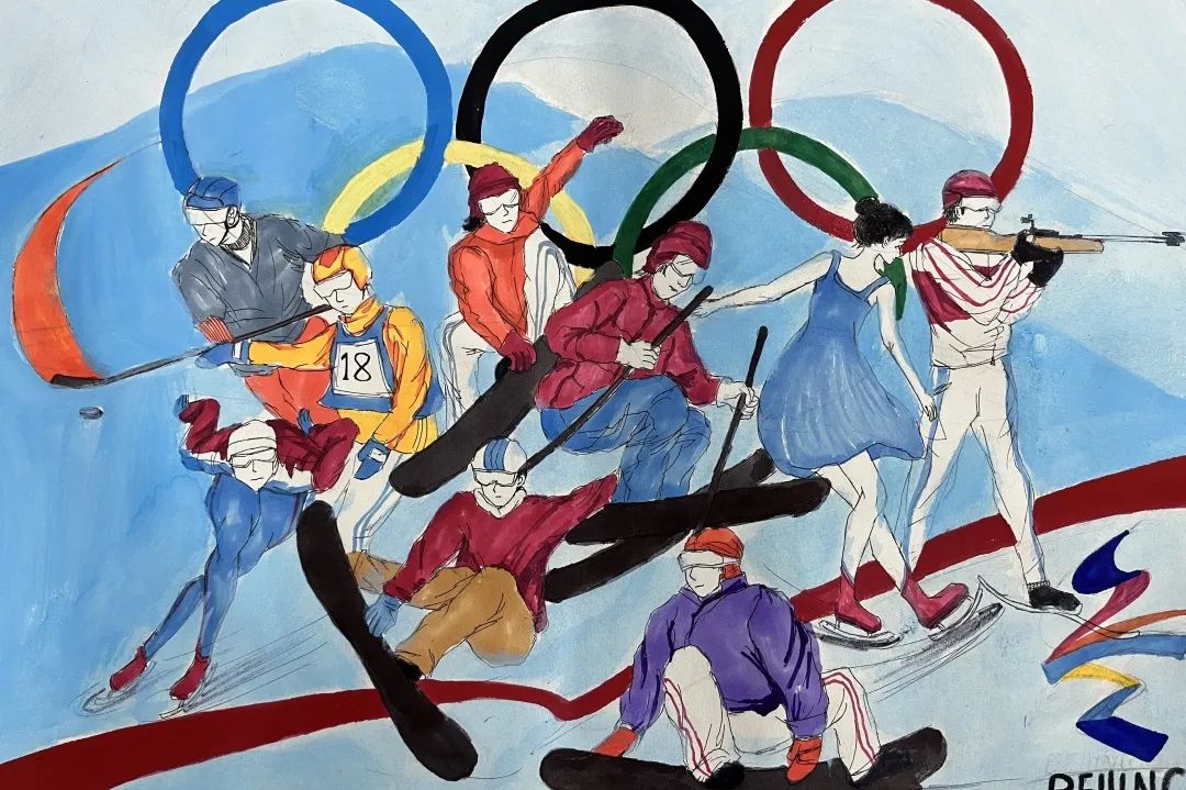 东奥运动员绘画图片