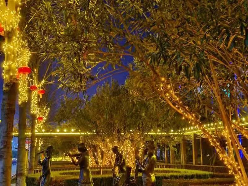 镇平广场换装迎新年霓虹闪耀贺新春