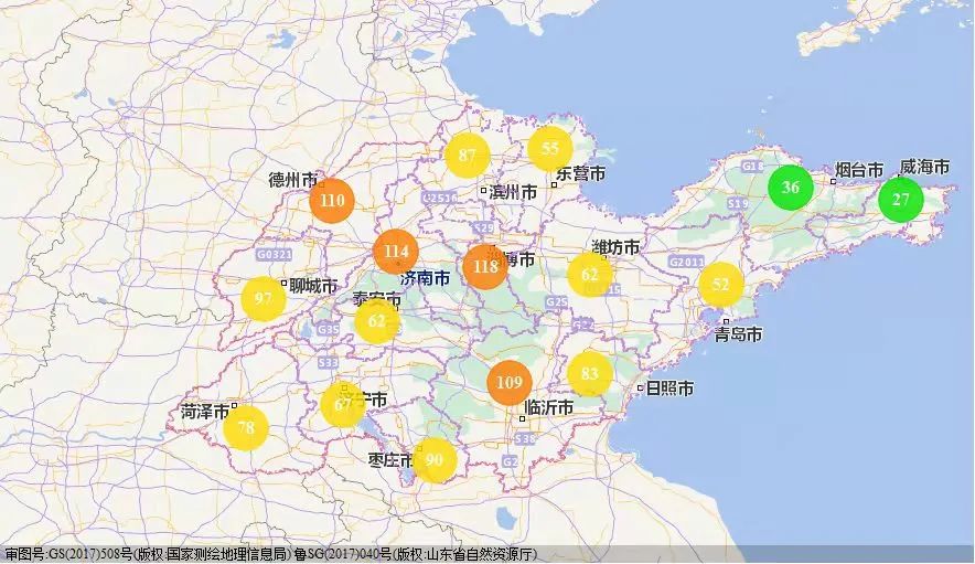 山東省環境空氣質量形勢預報2022年1月27日2月4日