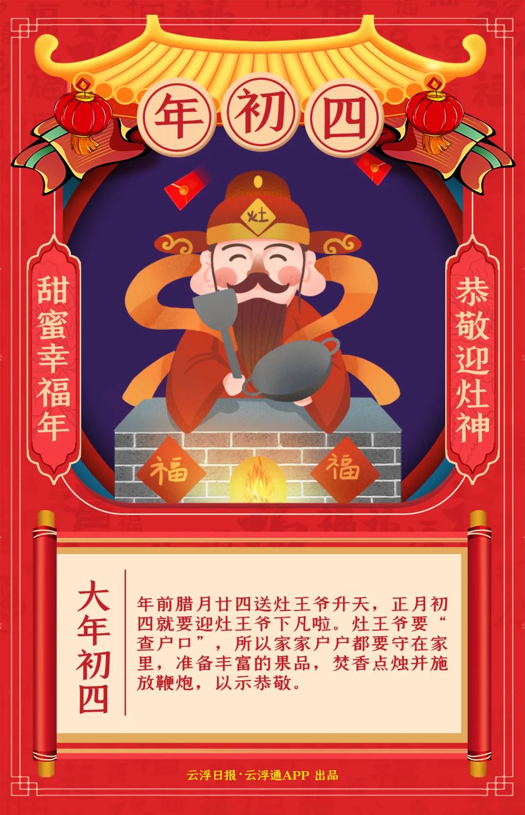 海报丨大年初四迎灶神
