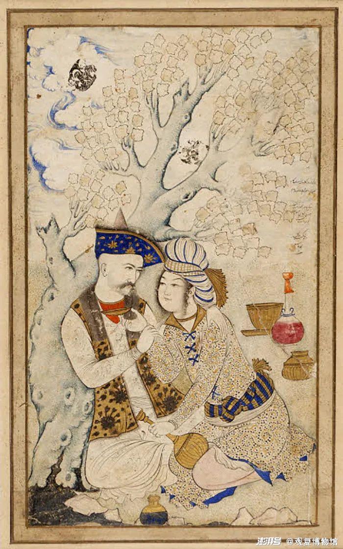 穆萨夫维尔《阿拔斯大帝与侍童》,17世纪 &nbsp