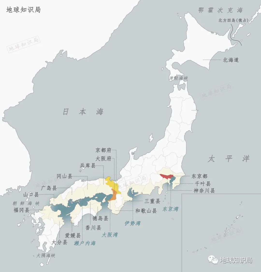 日本三湾一海地理位置图片