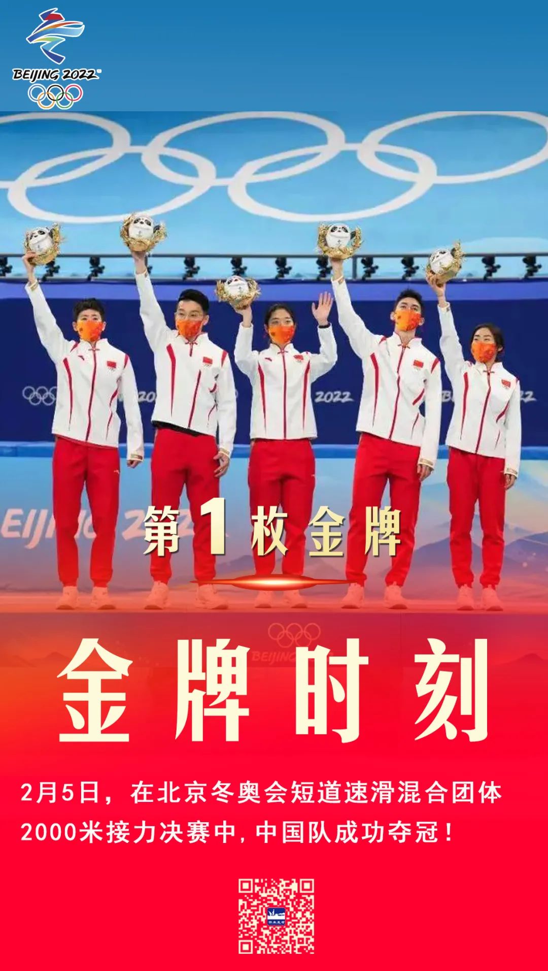 中国北京冬奥会第一金图片