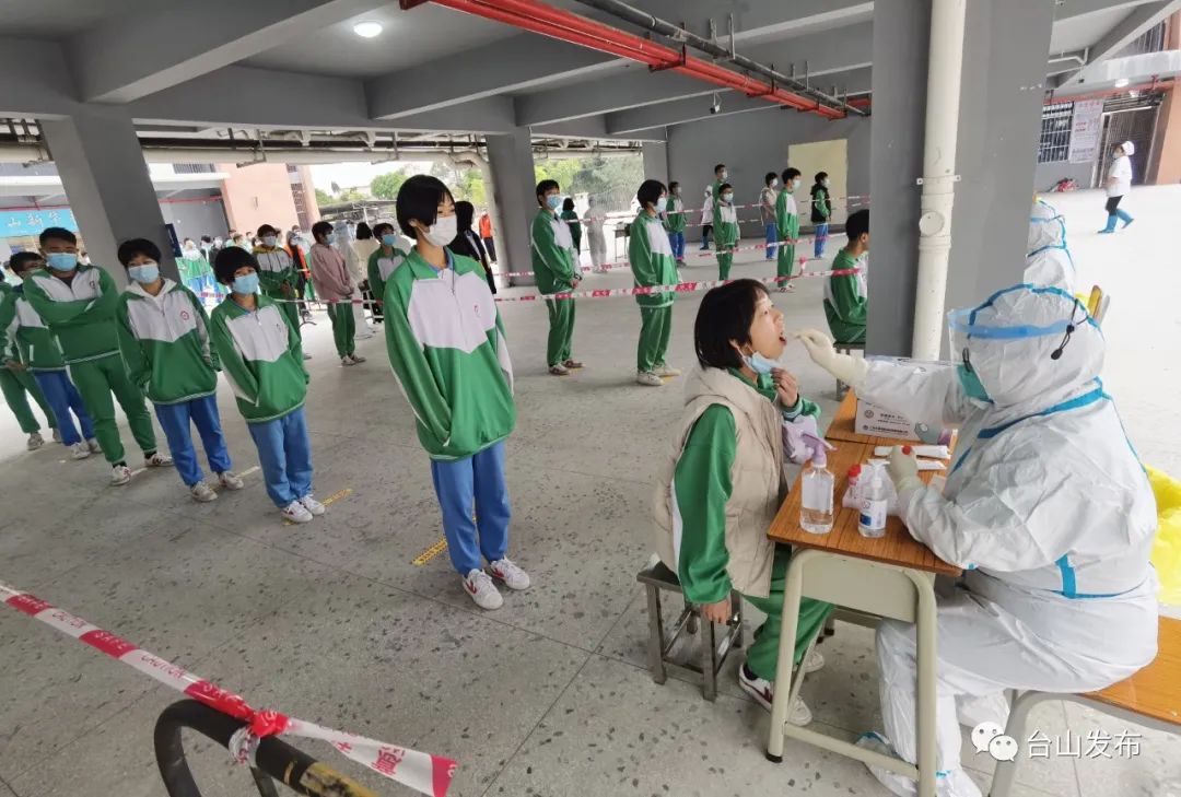 现场直击台山各校有序开展核酸检测工作