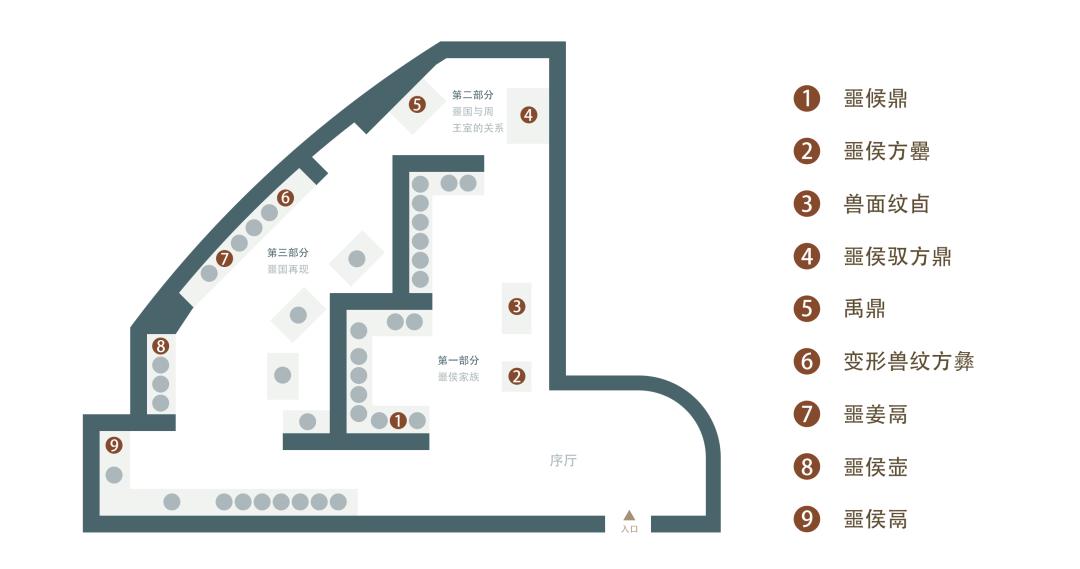 这次展览是在上海博物馆四楼临展厅举办,它是一个三角形,因此平面上不