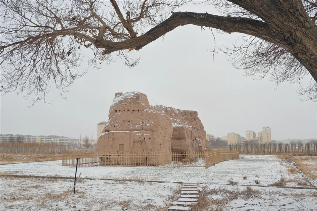 雪润敦煌⑦雪落沙州故城遗址