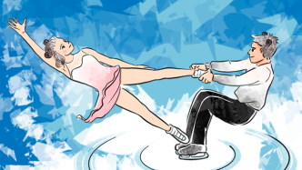 花样滑冰双人漫画图片