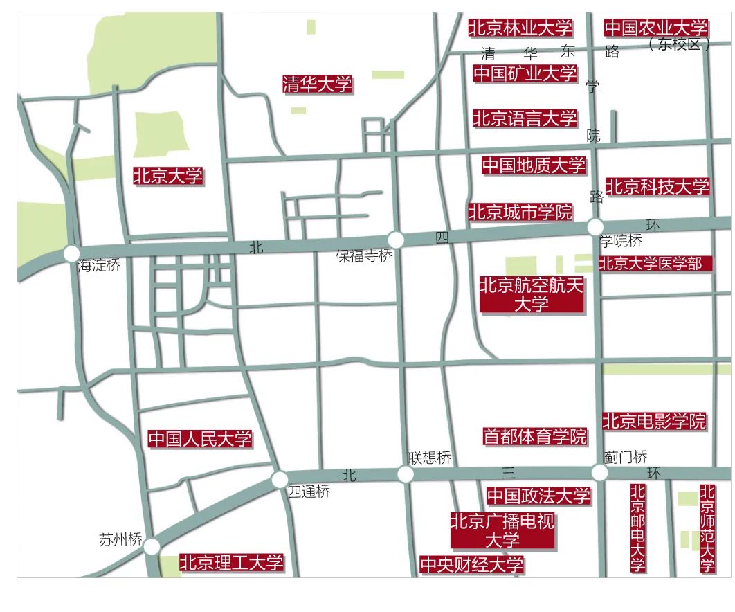 北京市大学地图一览表图片