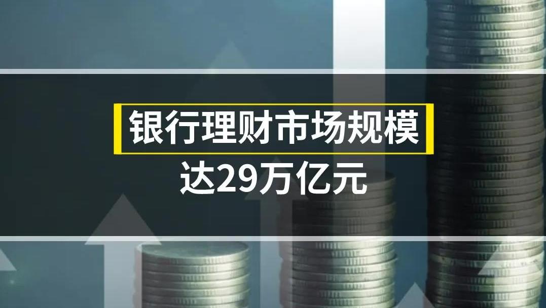 银行理财市场规模，达29万亿元