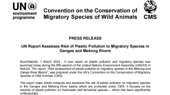 CMS发布湄公河和恒河流域塑料污染对迁徙物种的风险评估报告