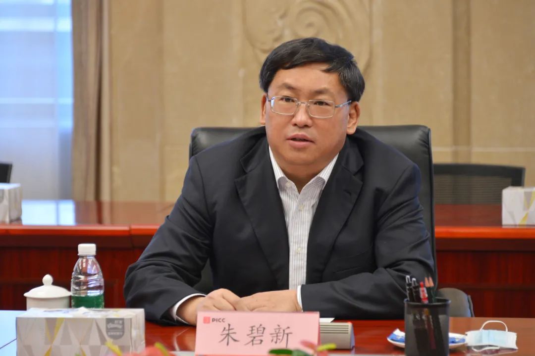 朱碧新与中国人保党委书记董事长罗熹举行会谈