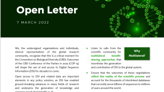 15家国际机构联名致函CBD COP15：关于数字序列信息（DSI）的一封公开信|绿会联署