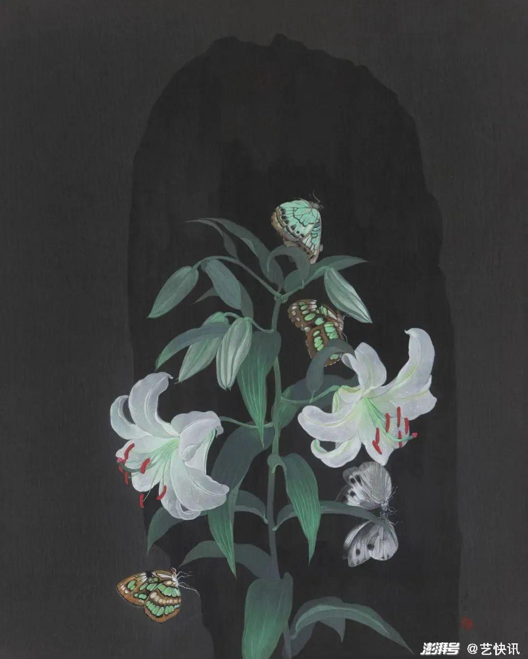 《百合时光》51cmx41cm 绢本设色