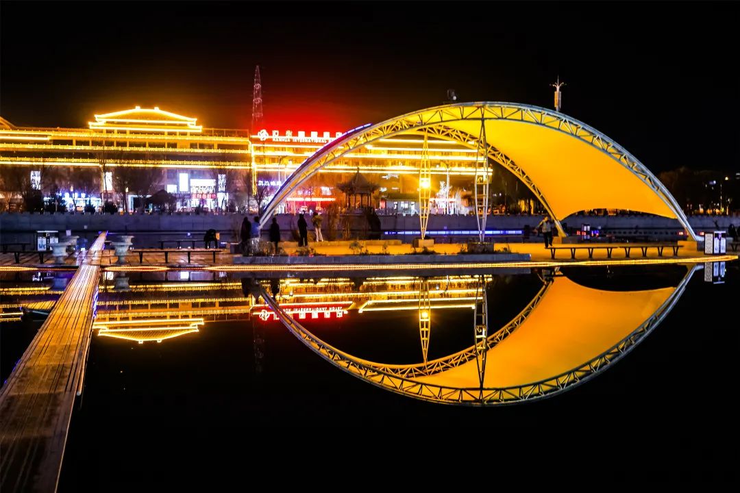 美景敦煌春日党河风情线再现迷人夜景