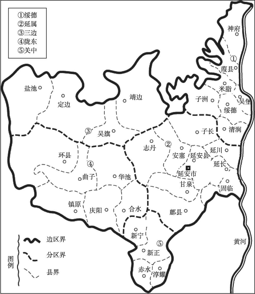 陕甘宁行政地图图片