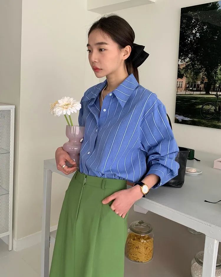 如果是皮肤比较白皙的妹子,一定要试试baby蓝与浅薄荷绿的搭配,清新