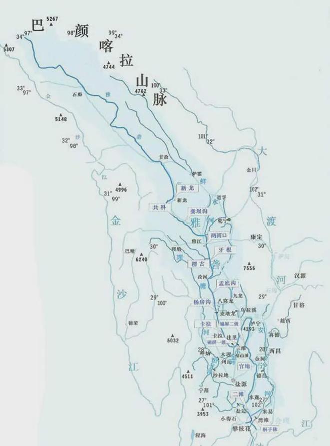 巴颜喀拉山地图图片