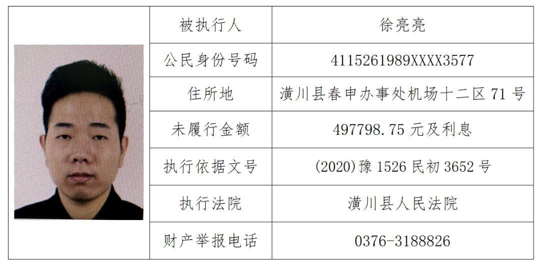 曝光台实名曝光潢川法院新一批失信被执行人名单公布