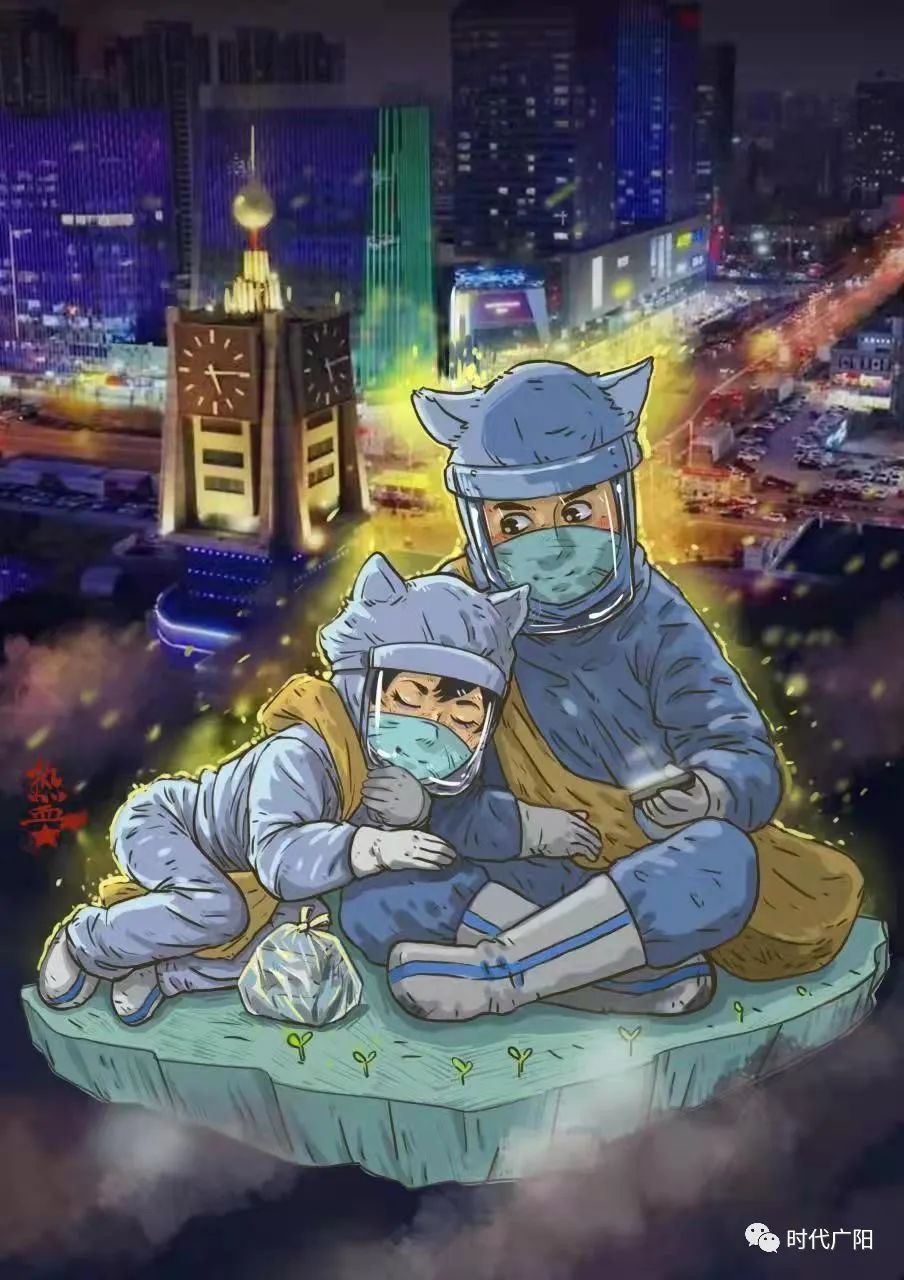 战疫情广阳在行动插画师用笔尖记录疫情下的温暖