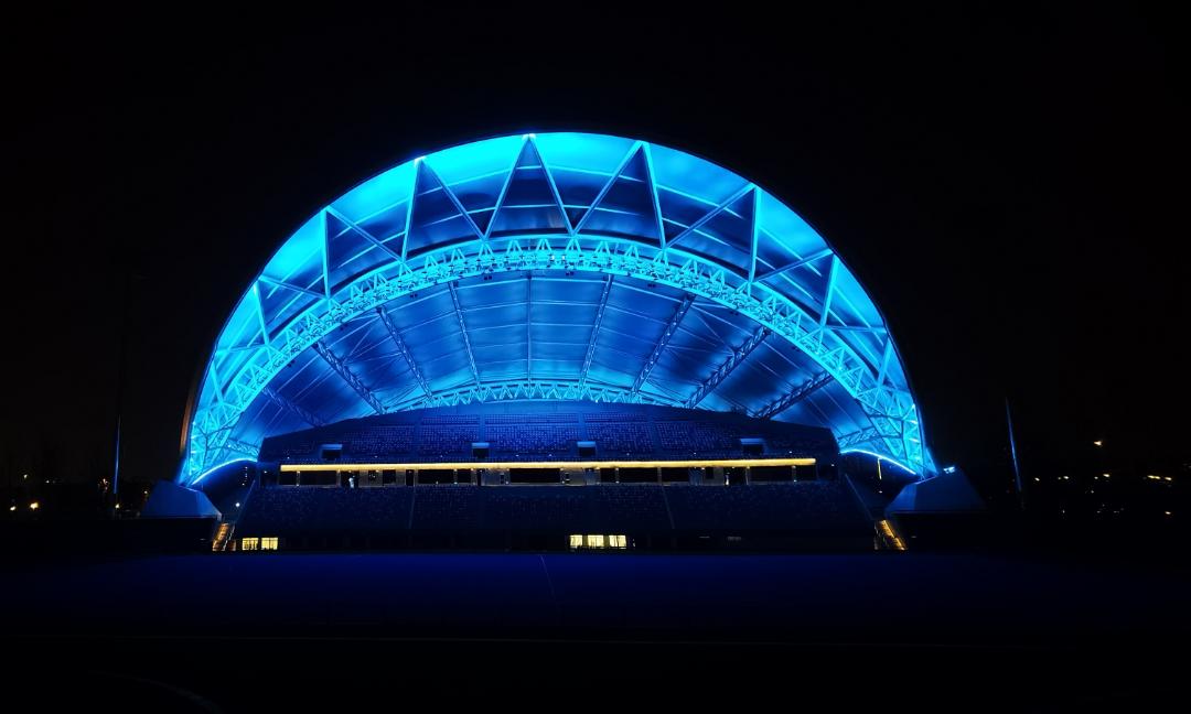 同心同行共筑亚运绝美夜景大片来袭运河体育公园华灯初上