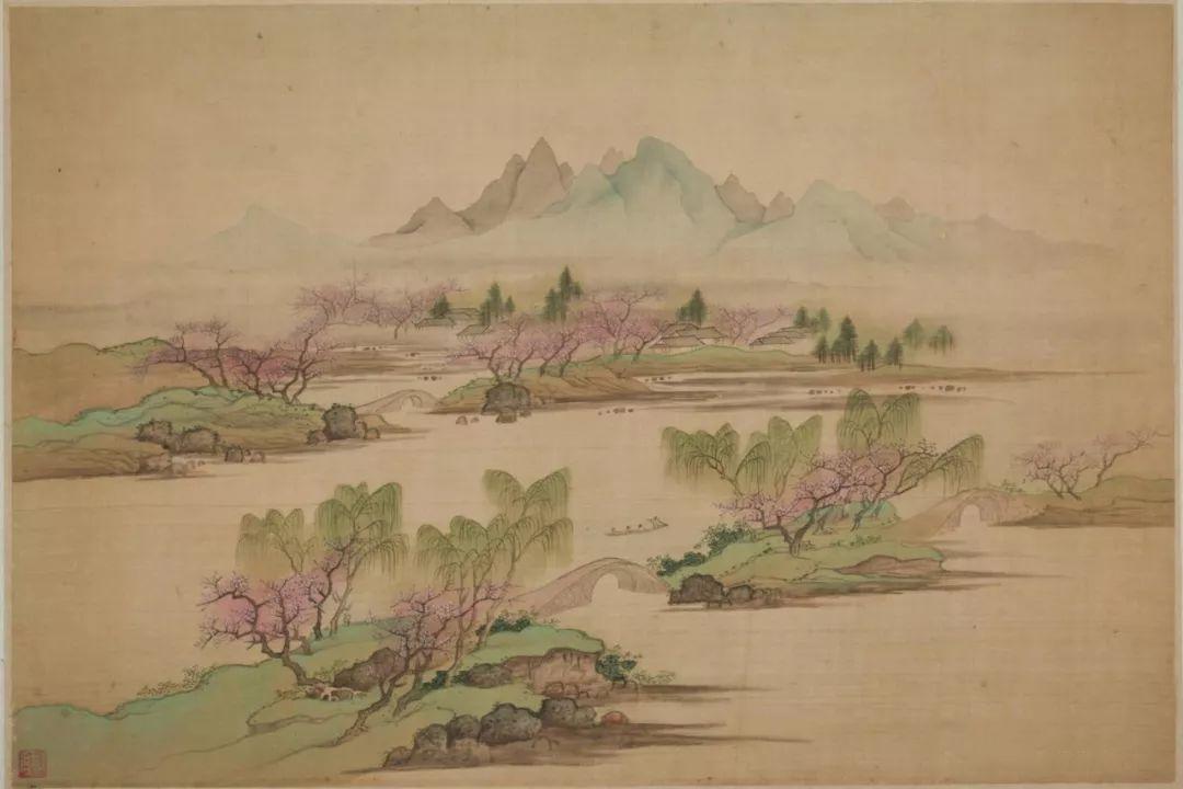 [明]刘度《西湖十景图》之《苏堤春晓》作者为何要如此吝惜笔墨?