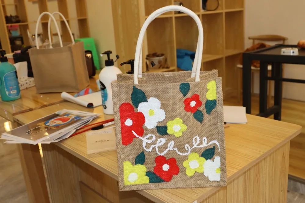 东坡区巾帼讲堂麻布包diy把美好袋回家