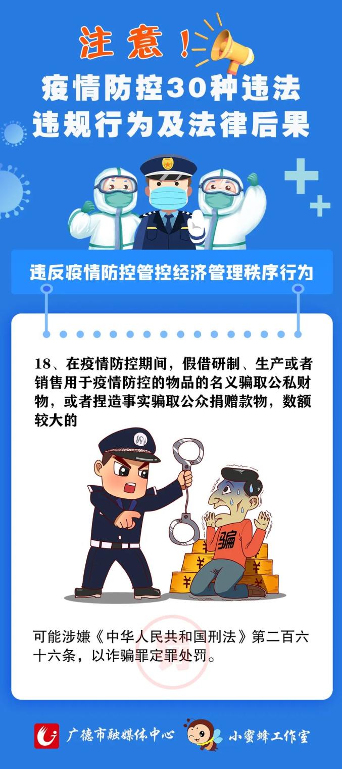 图说疫情防控30种违法违规行为及法律后果