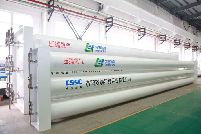 中国船舶双瑞特装氢气储运装备,包括氢气管束集装箱和加氢站用储氢