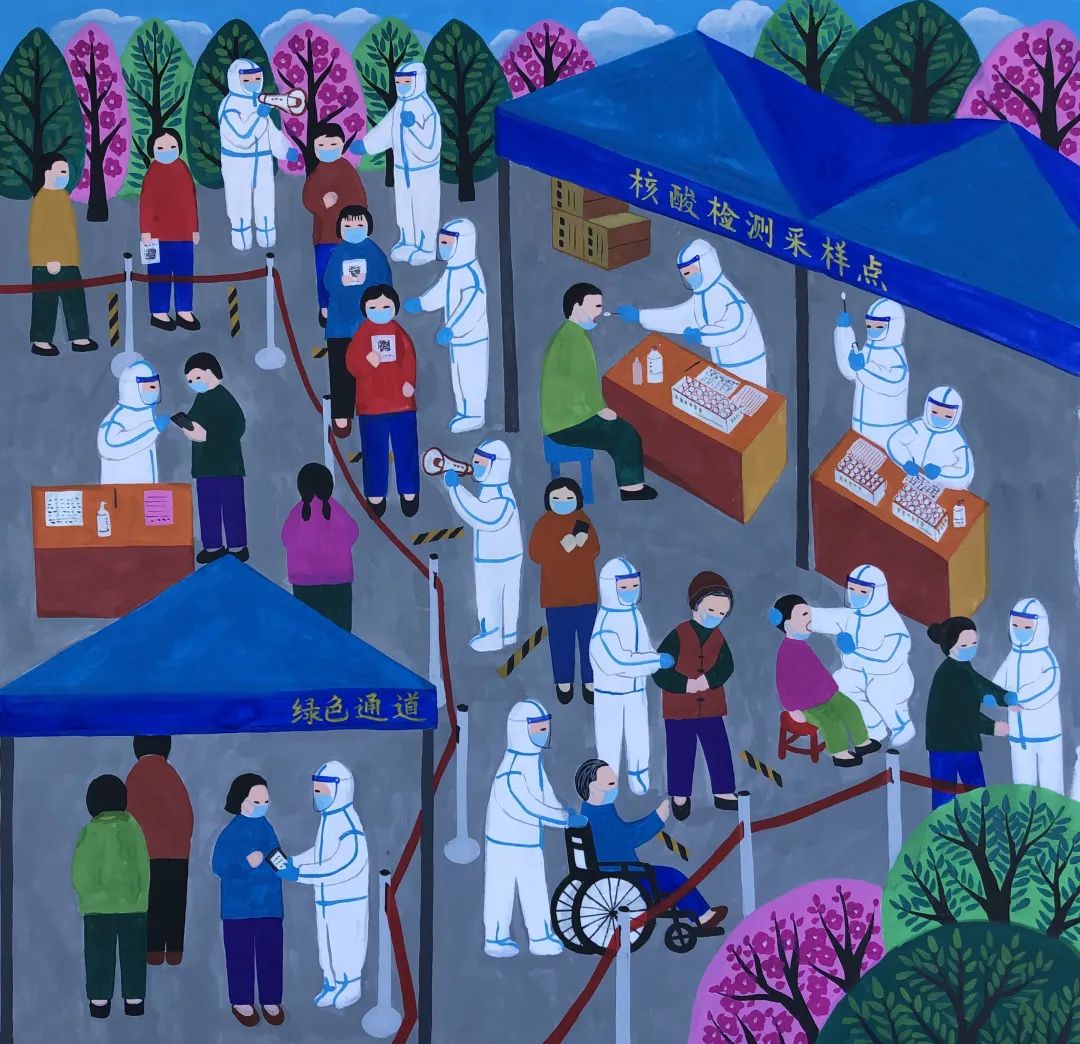 艺起前行以艺战疫共克时艰金山农民画云观展艺同抗疫