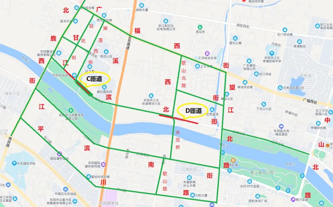 注意4月12日起东阳城区这一路段将实行交通限行