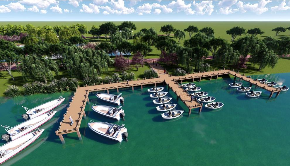 还将设计游船码头南北两岸西侧入口南侧入口▼公园入口将变成这样的也