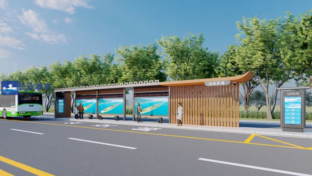 (简牍博物馆公交车站效果图)(常规样式公交车站效果图)你期待这样的