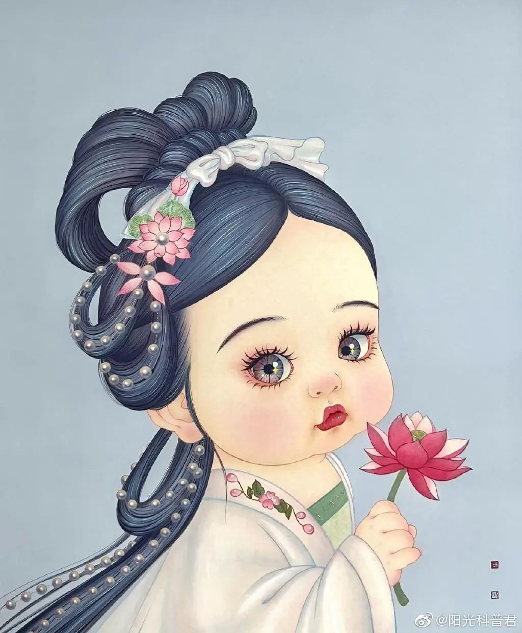 这位画家笔下的萌娃把世界名人名画模仿了个遍快看看你能猜对几个