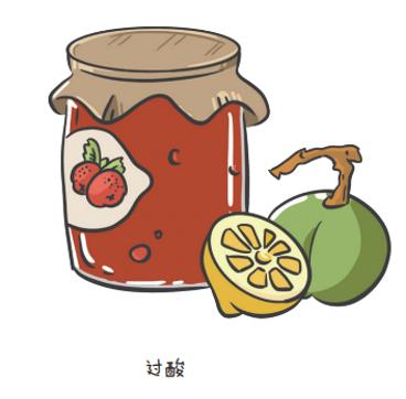 过酸的食物,如酸梨,柠檬,杨梅,青梅,李子,酸橘子等含酸较高的水果,浓