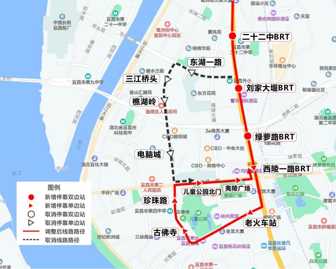 线路调整情况终点站由电脑城调整为古佛寺