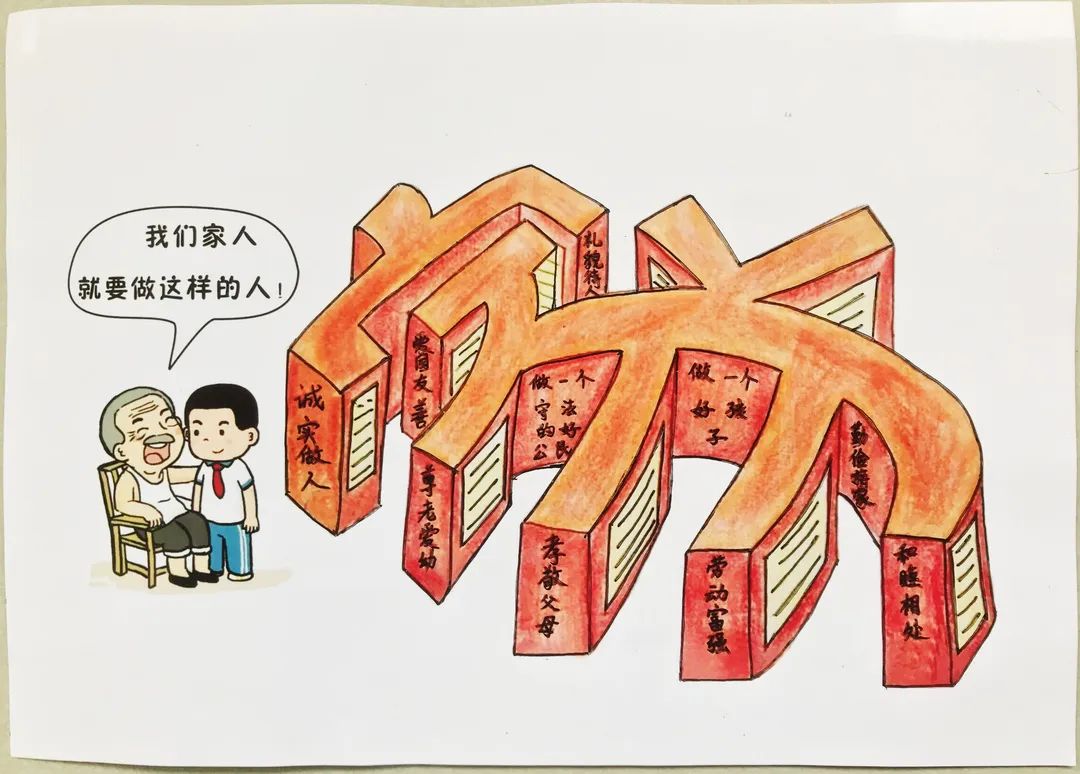 家风家训绘画漫画图片