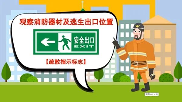 疏散通道标记出来,同时还会标注火灾逃生疏散路线图,帮助人们在火情