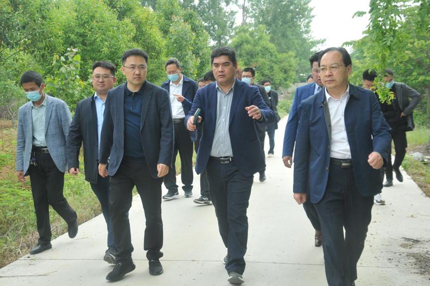 薛江峰首先分别听取了项目整体规划和项目建设近况,详细了解项目建设