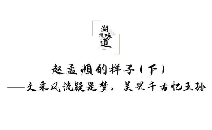 湖州味道｜赵孟頫的样子（下）——文采风流疑是梦，吴兴千古忆王孙