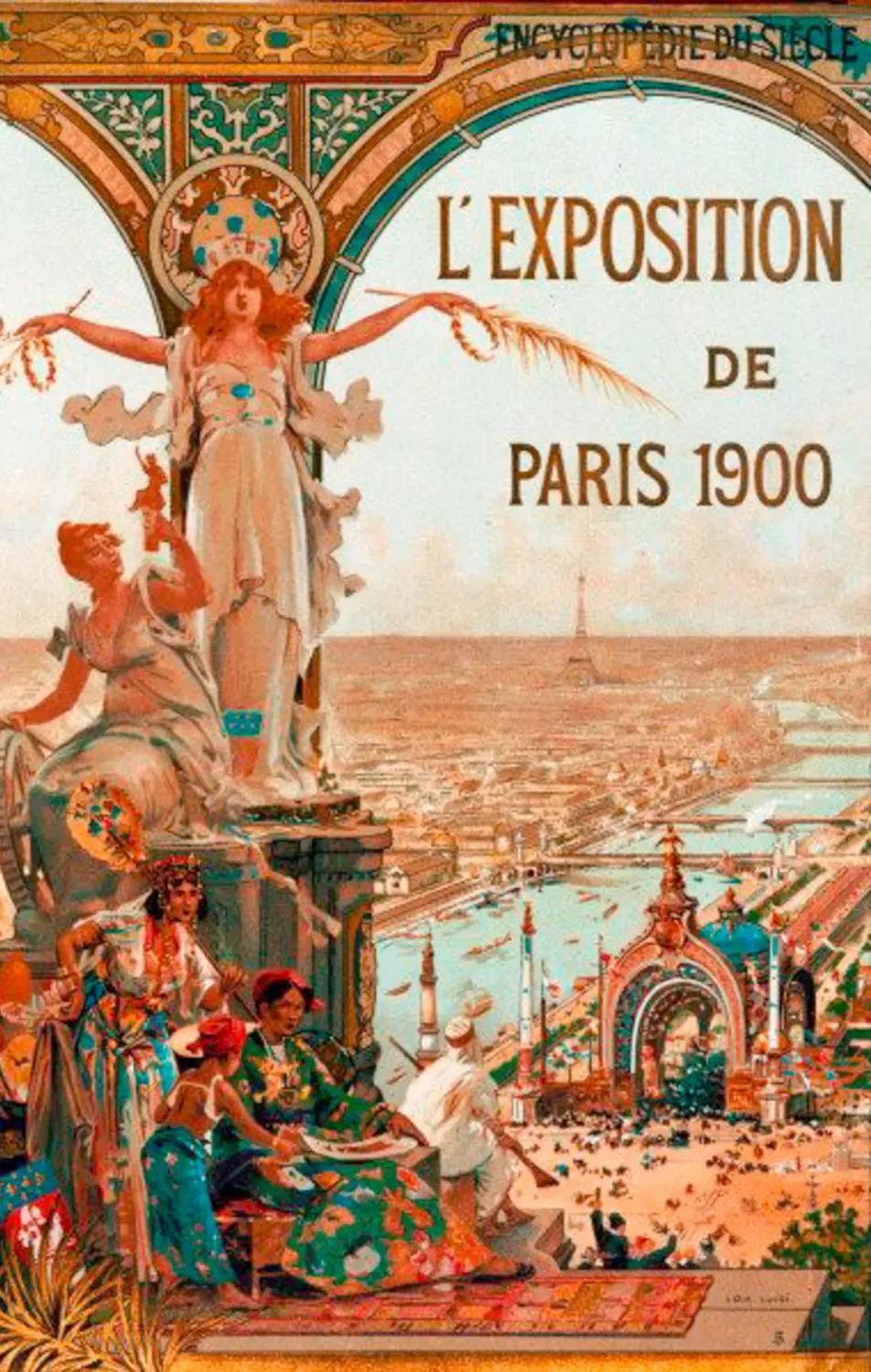 左为1900年巴黎世博会海报,右为lolivier现收藏于巴黎奥赛博物馆原